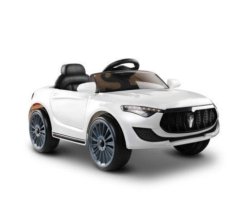 Rigo Kids Electric Ride On Car Maserati-inspried Toy Cars Remote 12V White with Free Customised Plates