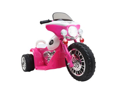 Rigo Kids Electric Ride On Patrol Police Car Harley-Inspired 6V Pink