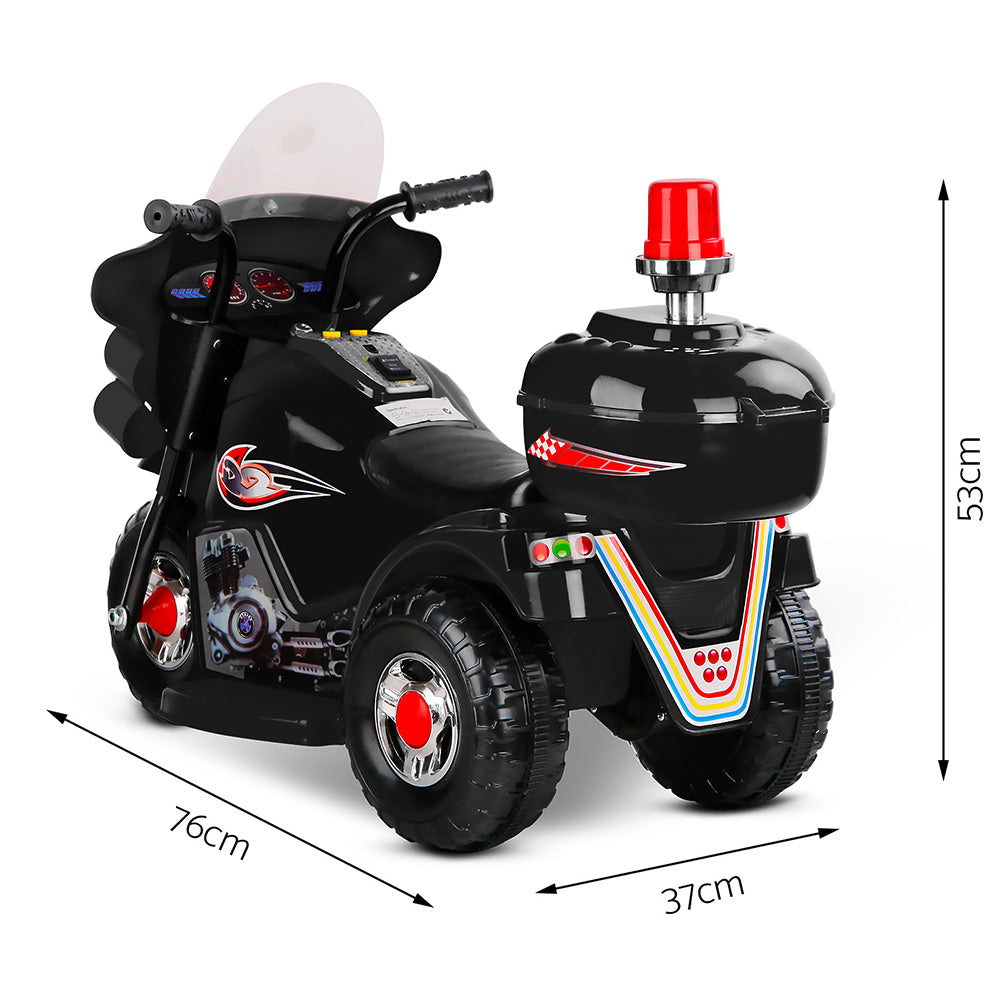 Rigo Kids Electric Ride On Police Motorcycle Motorbike 6V Battery Black