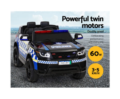 Rigo Kids Ride On Car Patrol Police Electric Black