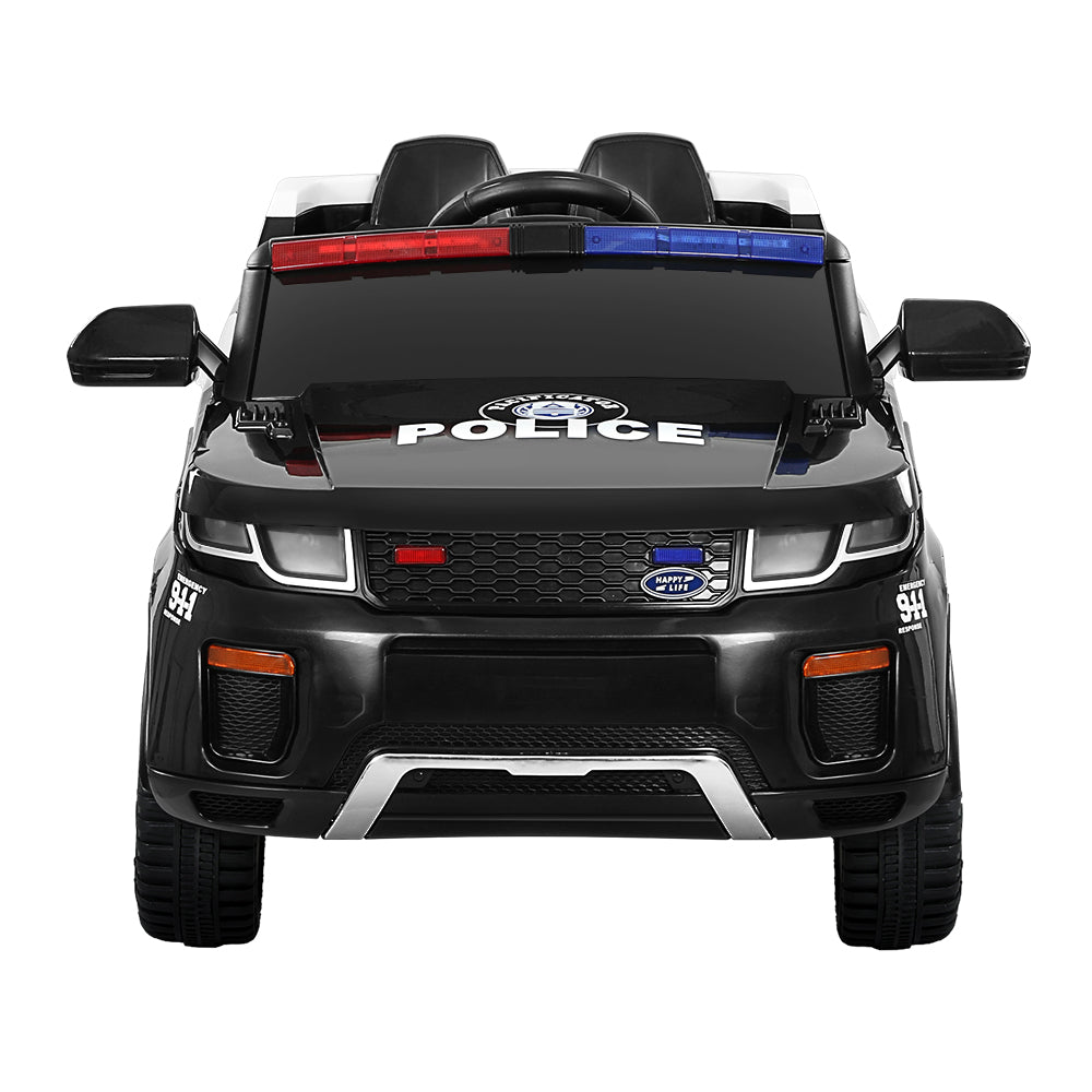 Rigo Kids Electric Ride On Patrol Police Car Range Rover-inspired Remote Black with Free Customized Plates