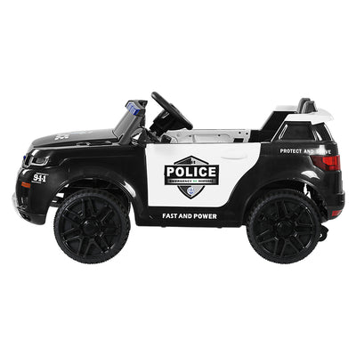 Rigo Kids Electric Ride On Patrol Police Car Range Rover-inspired Remote Black with Free Customized Plates