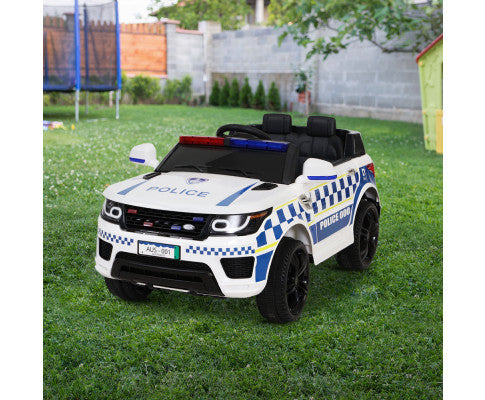 Rigo Kids Ride On Car Patrol Police Electric White