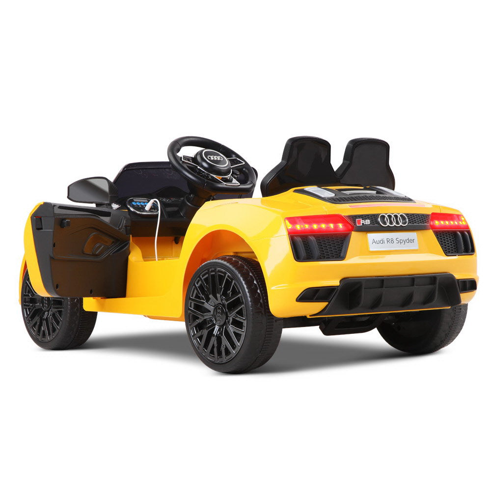 Rigo Kids Ride On (Audi R8 Replica) - Yellow with Free Customized Plate