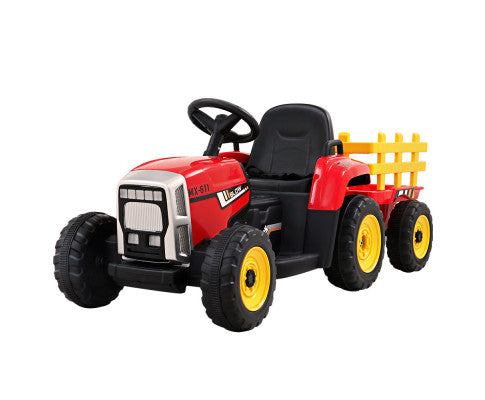 Rigo Kids Electric Ride On Car Tractor Toy Cars 12V Red with Free Customized Plates