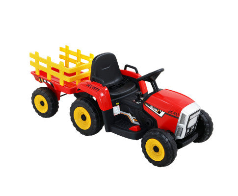 Rigo Ride On Car Tractor with Trailer Electric Cars 12V Red