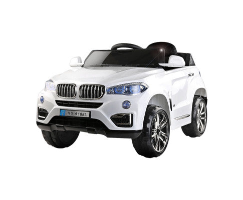 Rigo Kids Electric Ride On Car SUV BMW-Inspired X5 Toy Cars Remote 6V White