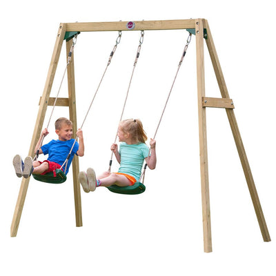 Double Wooden Swing Set