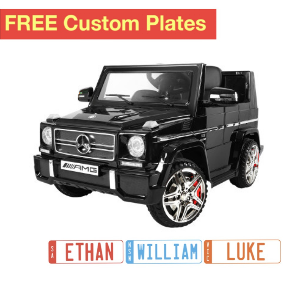 Kids Ride On Car Mercedes Benz Licensed G65 12V Electric - Black with Free Customized Plates
