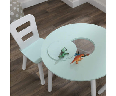 Round Table and 2 Chair Set for children (Mint)