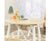 Round Table and 2 Chair Set for children (White Natural)