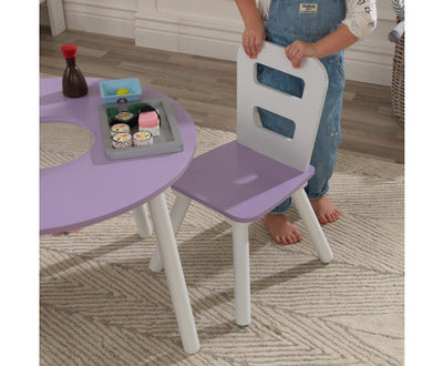 Round Table and 2 Chair Set for children (Lavender)