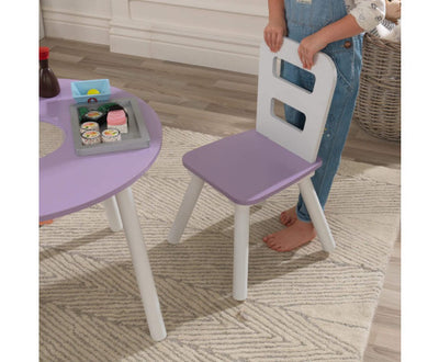 Round Table and 2 Chair Set for children (Lavender)