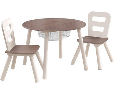 Round Table and 2 Chair Set for children (Grey)