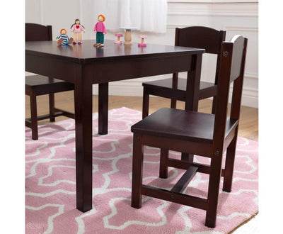 Farmhouse Table & 4 Chair Set (Brown)