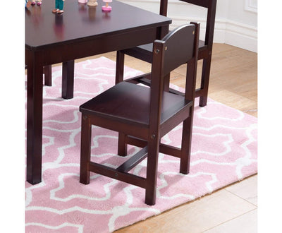 Farmhouse Table & 4 Chair Set (Brown)