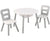 Round Table and 2 Chair Set for Kids (White/Grey)