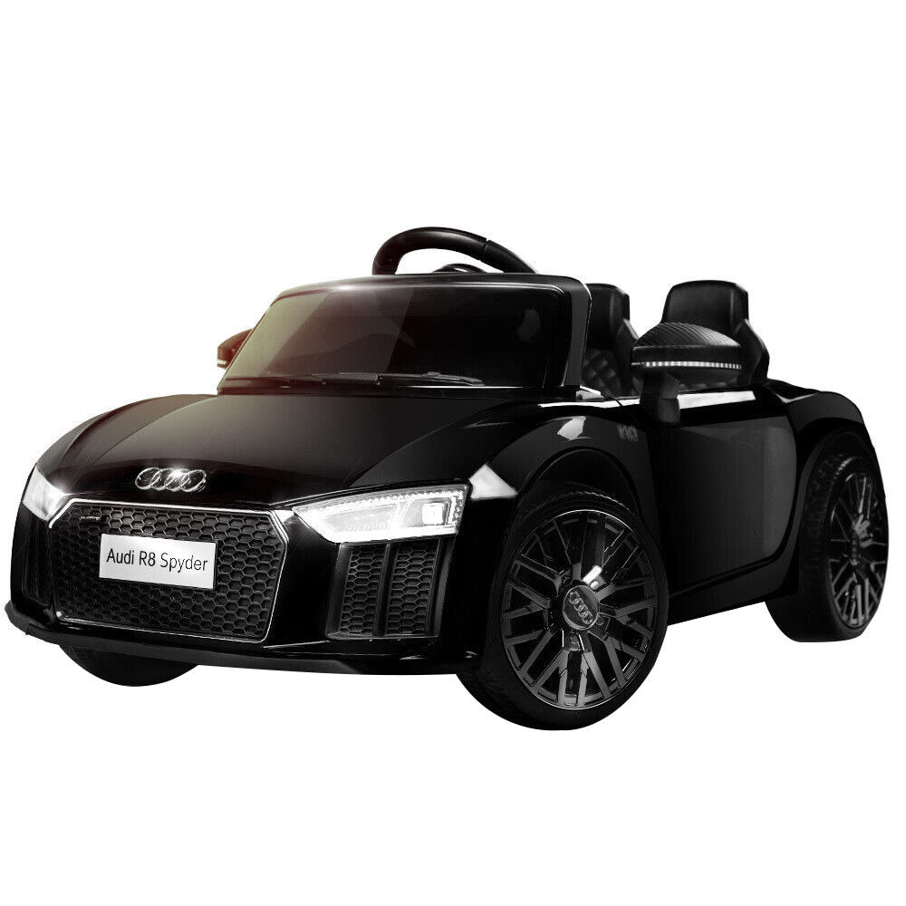 Rovo Kids Ride-On Car Licensed AUDI R8 SPYDER - Black with Free Customized Plate