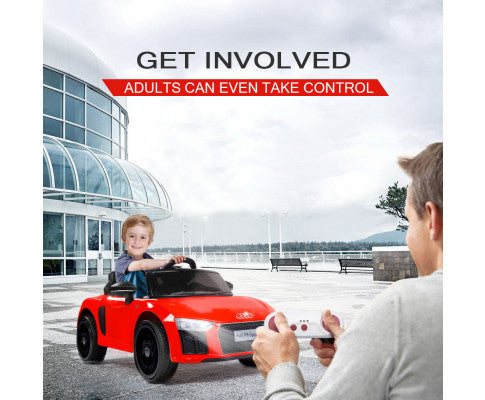 Rovo Kids Ride-On Car Licensed AUDI R8 SPYDER - Red with Free Customized Plate