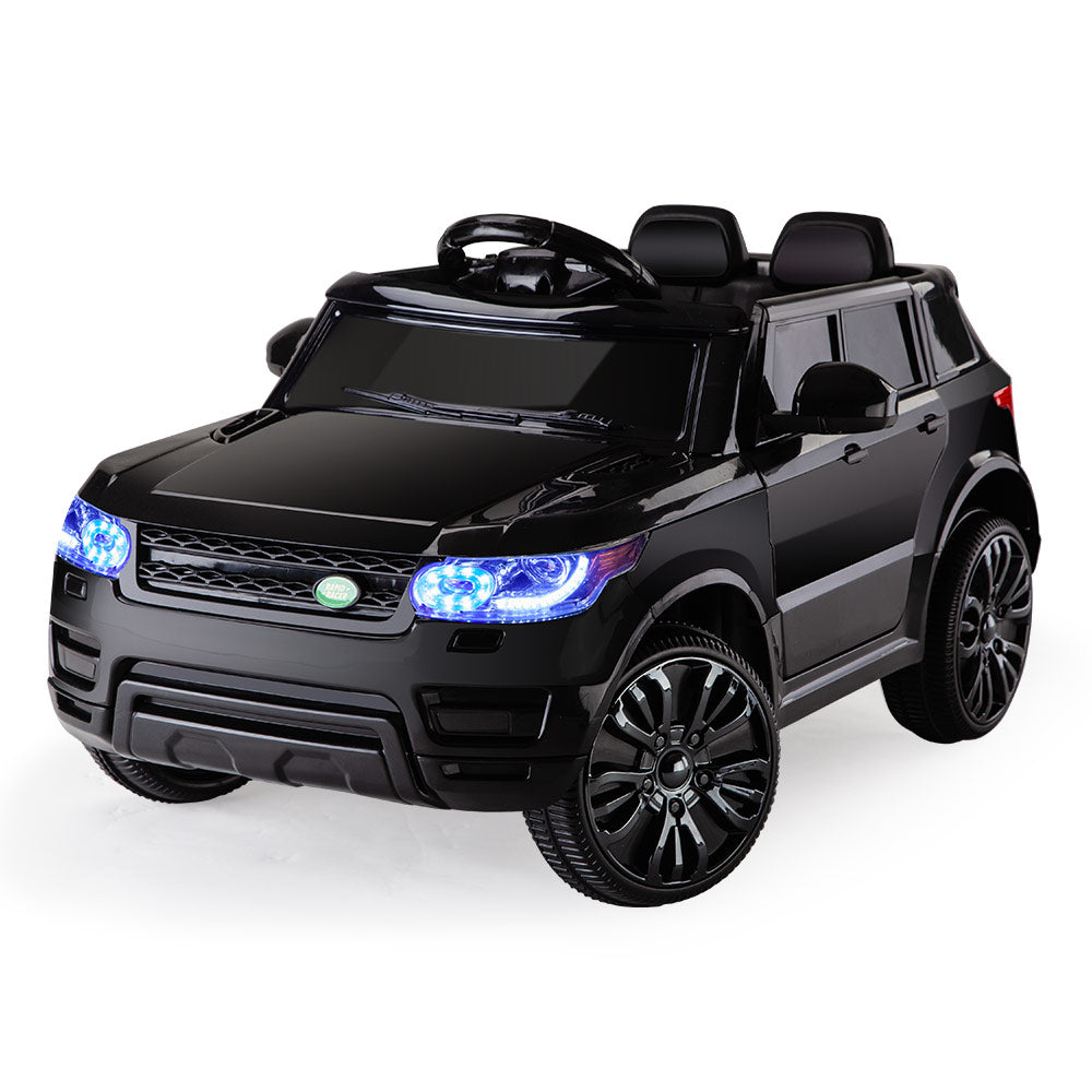 Rovo Kids Ride-On Car Electric 12V - Black with Free Customized Plate