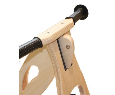 Wooden Balance Bike Natural Wood with Hand Grip Rubber Tyres