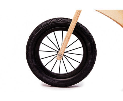 Wooden Balance Bike Natural Wood with Hand Grip Rubber Tyres Spoke Wheels