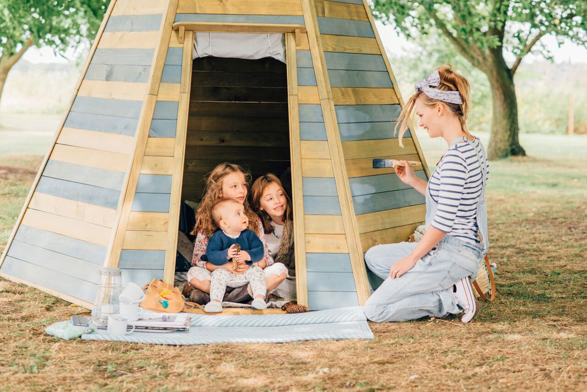 Grand Wooden Teepee Hideaway by Plum Play