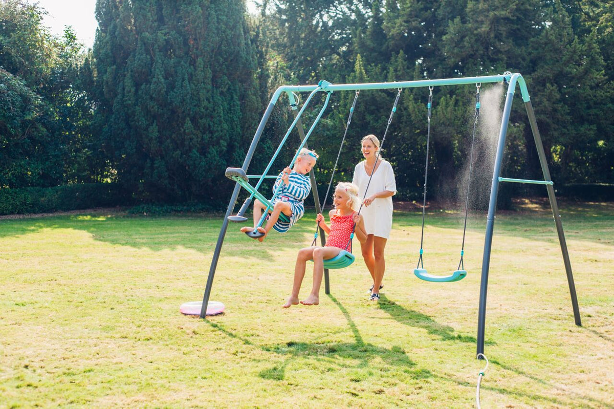 Premium Metal Double Swing & Glider with Mist by Plum Play