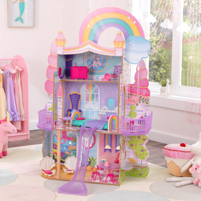 Rainbow Dreamers Unicorn Mermaid Dollhouse with EZ Kraft Assembly™ by KidKraft