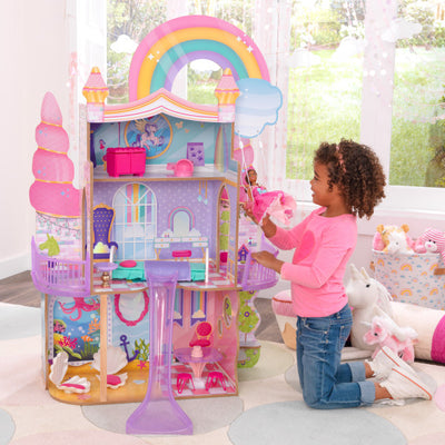 Rainbow Dreamers Unicorn Mermaid Dollhouse with EZ Kraft Assembly™ by KidKraft