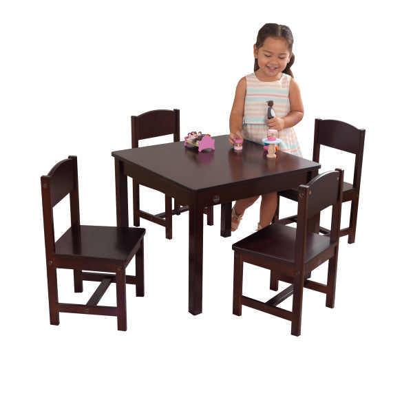 Farmhouse Table & 4 Chair Set - Espresso by Kidkraft