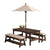 Outdoor Table & Bench Set with Cushions & Umbrella - Oatmeal & White Stripes by KidKraft