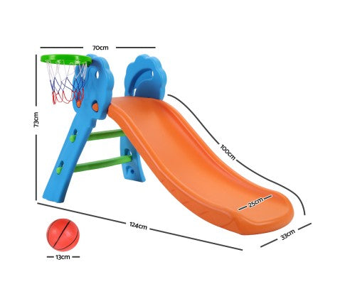 Kids Slide with Basketball Hoop by Keezi