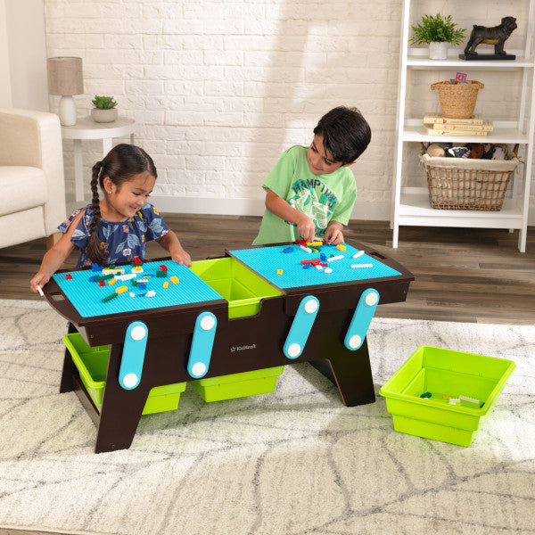 Building Bricks Play N Store Table - Espresso by KidKraft