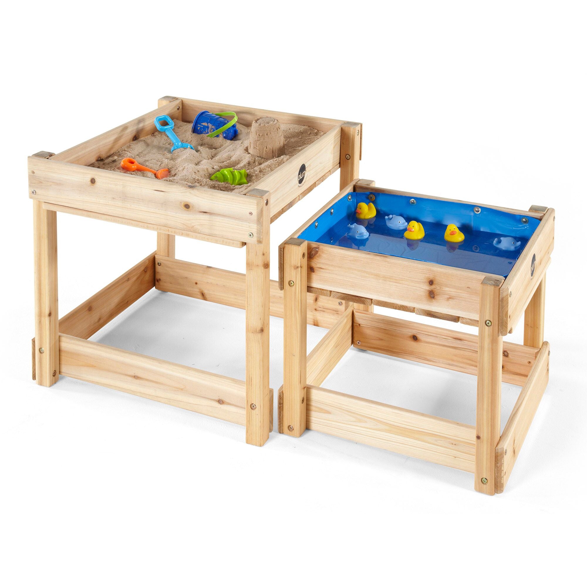 Sand and Water Wooden Tables (Natural) by Plum Play