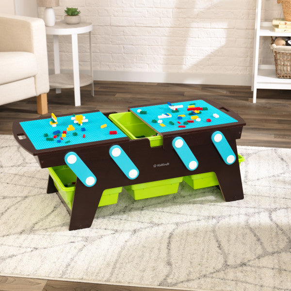 Building Bricks Play N Store Table - Espresso by KidKraft