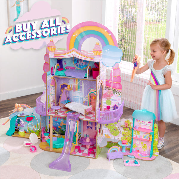 Rainbow Dreamers Unicorn Mermaid Dollhouse with EZ Kraft Assembly™ by KidKraft