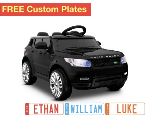 Rigo Kids Electric Ride On Car SUV Range Rover-inspired Cars Remote 12V Black with Free Customized Plates