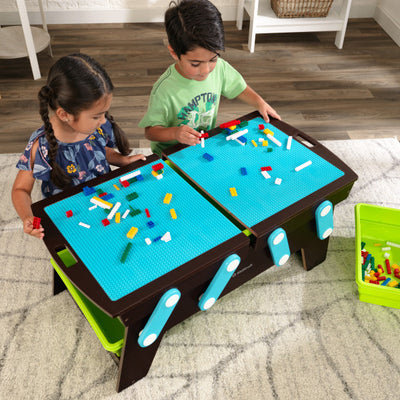 Building Bricks Play N Store Table - Espresso by KidKraft