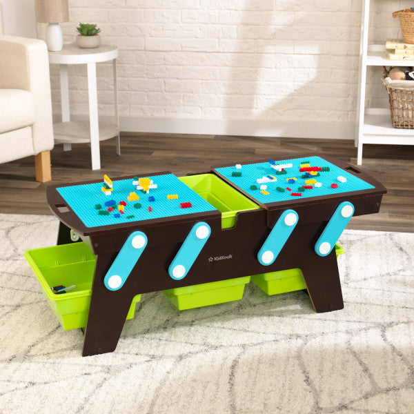 Building Bricks Play N Store Table Espresso by KidKraft Kids Toys Warehouse