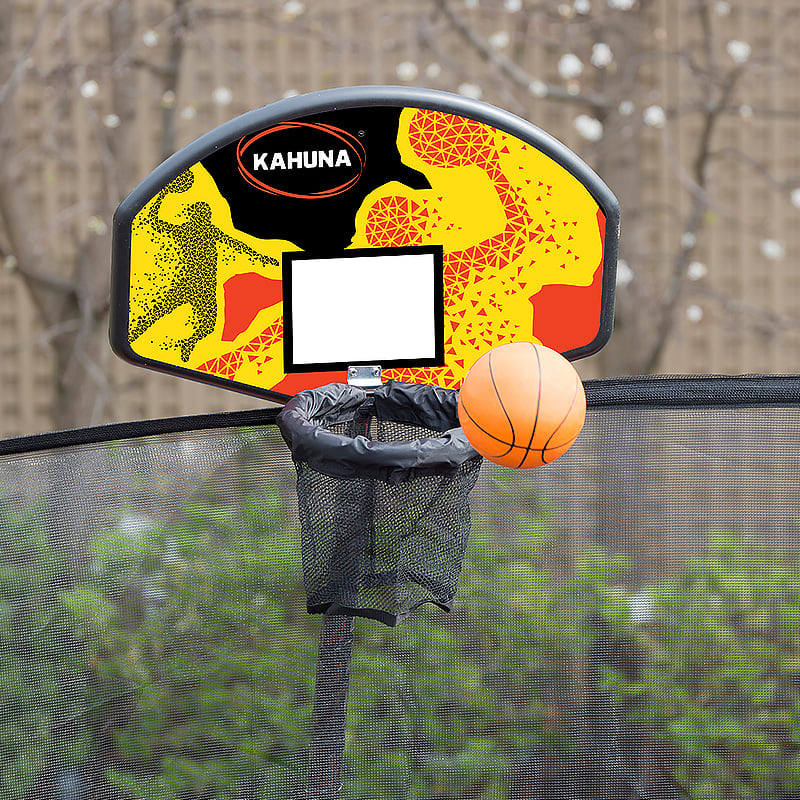 Kahuna Trampoline 12 ft with Basketball set - Rainbow