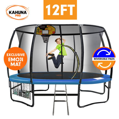 Kahuna Pro 12ft Trampoline with Mat, Reversible Pad, Basketball Set
