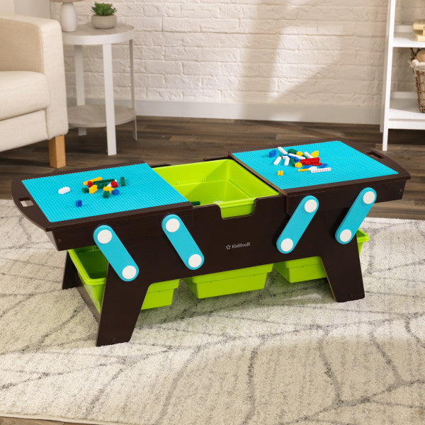 Building Bricks Play N Store Table - Espresso by KidKraft