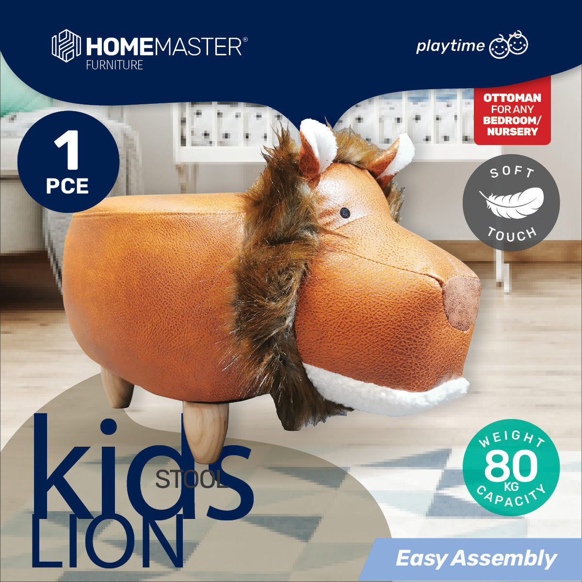 Home Master Kids Animal Stool - Lion Character