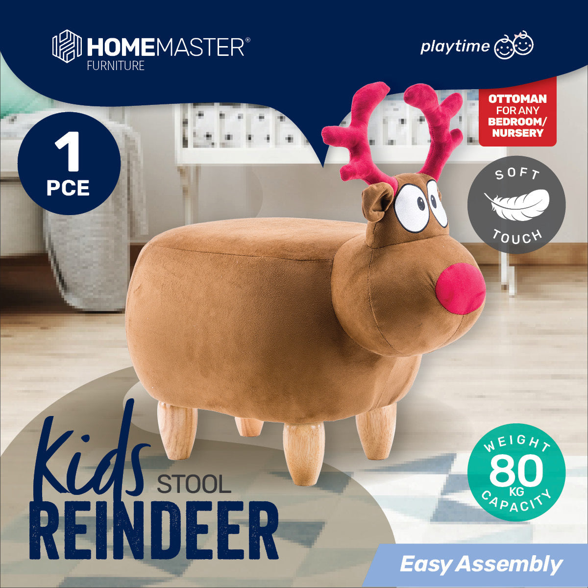 Home Master Kids Animal Stool - Reindeer Character