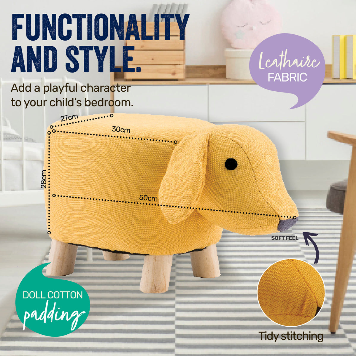 Home Master Kids Animal Stool - Cute Dog Character