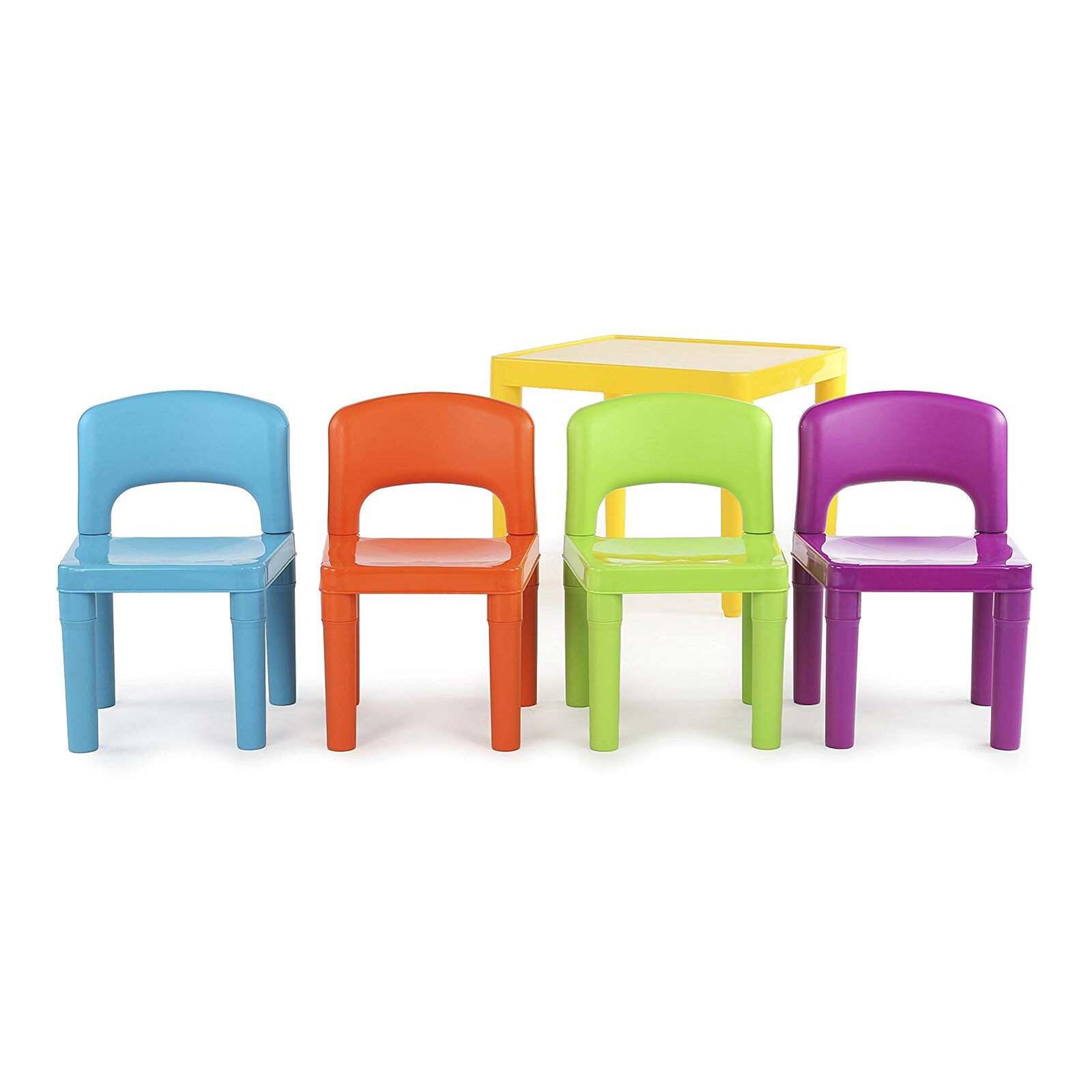 Kids Plastic 5-Piece Table Chairs Set (Multicoloured)– Kids
